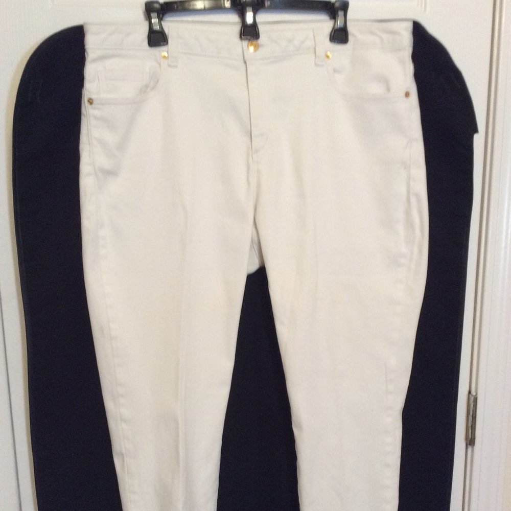 Michael Kors Izzy Cropped Skinny White Jeans Size 14
